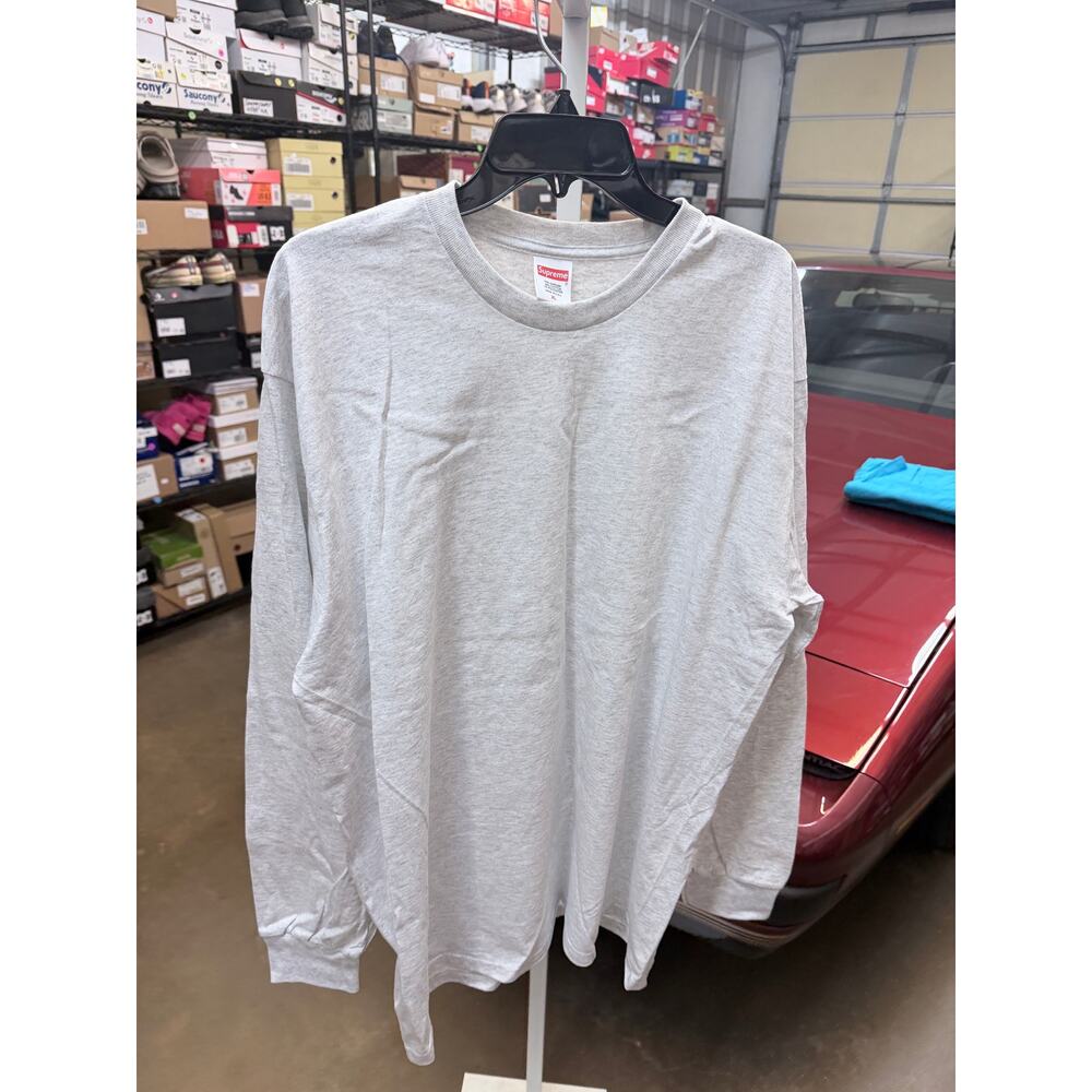 Supreme Blank Long Sleeve Gray T Shirt Tee Size XL New!
